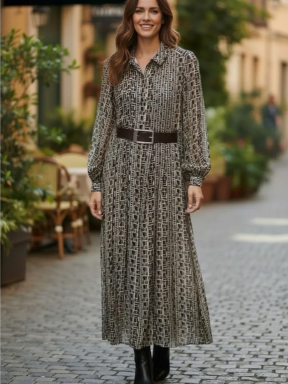 L’Agence Klaudia Silk Shirt Dress in Black